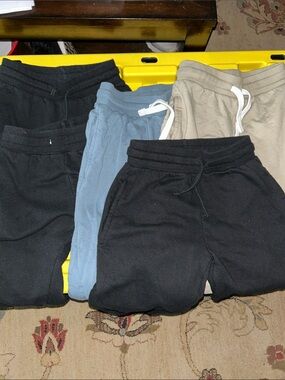 Kids Pull-On Drawstring Shorts — Black, Blue, Tan